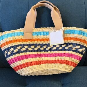 Shiraleah Mykonos Multicolor Woven Tote